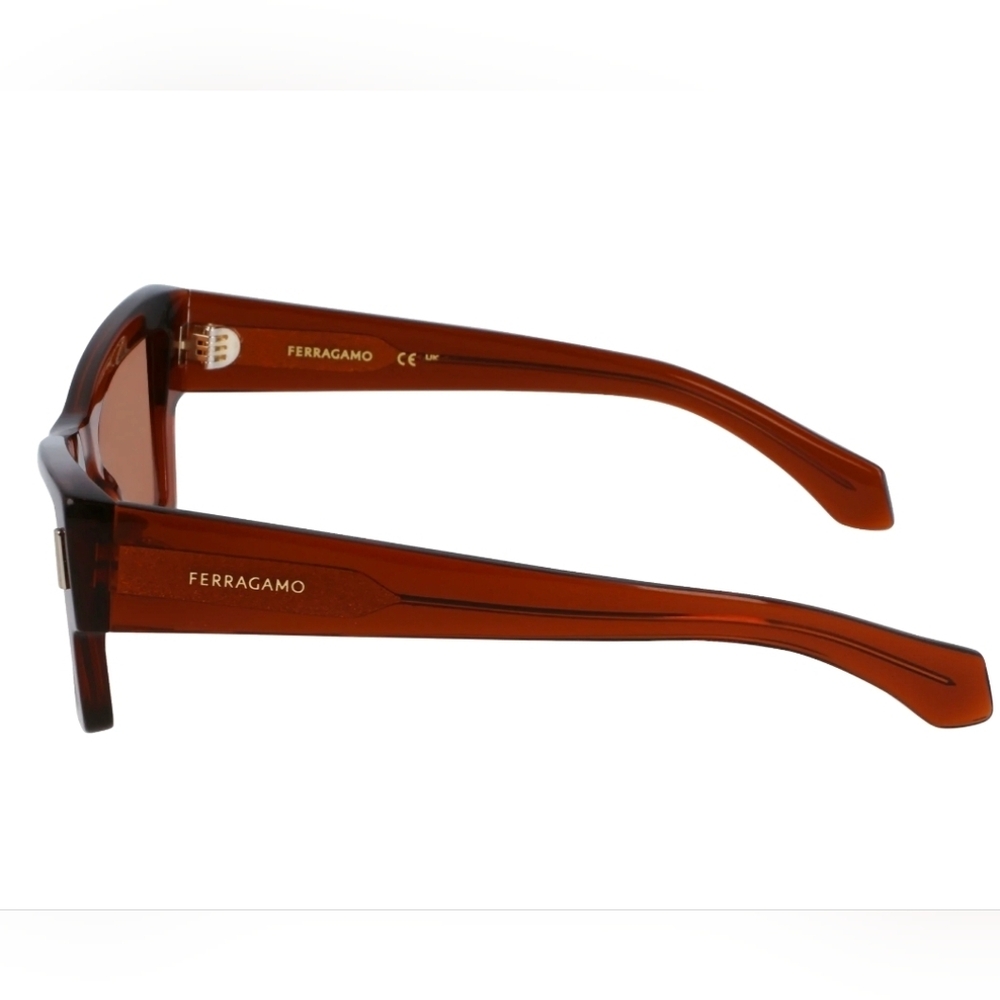 FULL INCLUSION-Ferragamo Brown Rectangular Indoor… - image 3